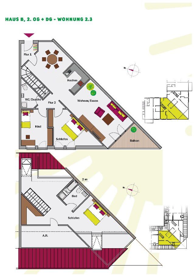 Traumhaft helle 4-Zimmer-Maisonettewohnung mit Balkon in 97076 Würzburg, Lengfeld